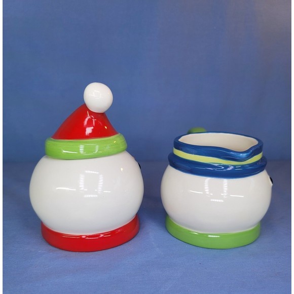 Christmas Sugar Bowl & Creamer Frosty the Snowman Holiday Set - Picture 4 of 8